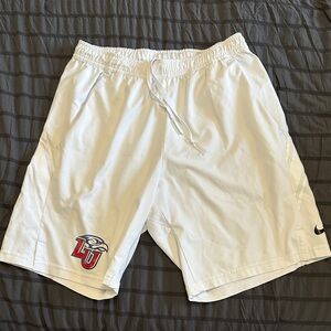 Liberty Mens Tennis Nike White Athletic Men's Shorts with Logo